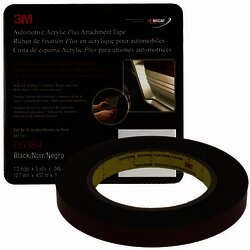 3M 6384 Cinta negra con liner rojo 12m X 4.5 MT