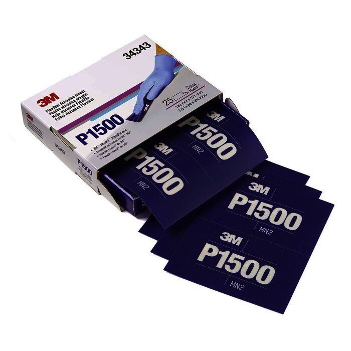 3M 34343 Hoja Abrasiva Flexible 5.5" x 6.8" P1500