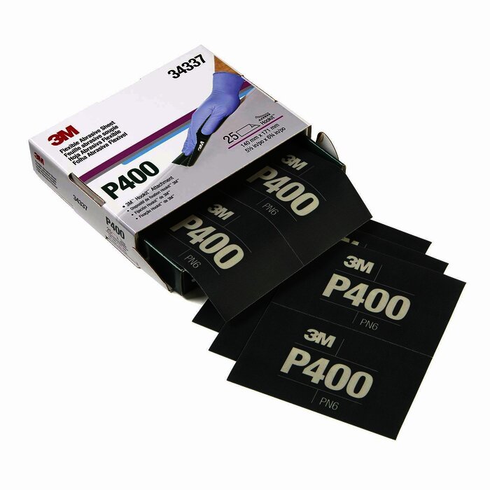 3M 34337 Hoja Abrasiva Flexible 5.5" x 6.8" P400